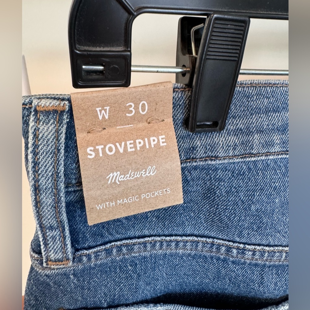NWT Women’s Madewell Stovepipe jeans sz 30.